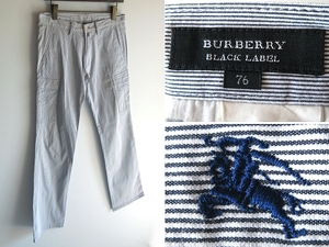 希少 BURBERRY BLACK LABEL バーバリーブラックレーベル ホースロゴ刺繍 フラップ裏ノバチェック ストレッチ コードレーン カーゴパンツ 76