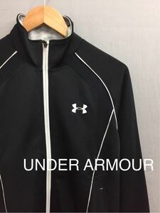 アンダーアーマー UNDER ARMOUR ジャージ トラックトップ 長袖 ジップ ブラック メンズ Sサイズ !●&