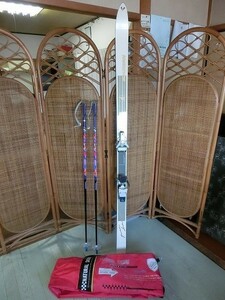 3ZなS ROSSIGNOL カービングスキー ビンディング付き ロシニョール SALOMON ストック付 ケース付 サロモン 全長約173CM