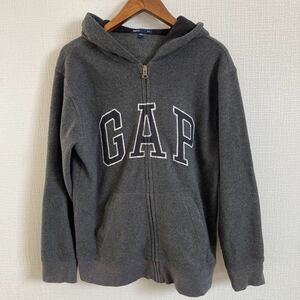 GAP ギャップ 子供 kidsプルオーバーパーカー ジップアップ 160サイズ グレー ベロアフリース