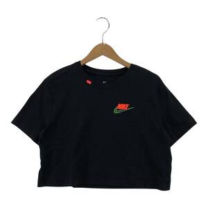 ゆうパケットOK NIKE ナイキ プリント クロップド丈 半袖Ｔシャツ sizeS/ブラック