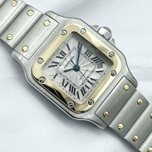 T852 分解整備・磨き済 Cartier カルティエ サントスガルベSM 2423 W20057C4 SS×YGコンビ オート 自動巻 機械式 腕時計 箱ギャラ付き