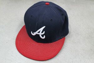 【古着CAP NEWERA MLB ニュウエラCAP黒赤】メジャーリーグ野球