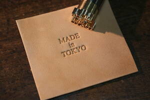 MADE in TOKYO NO.34 レザークラフト　手打ち刻印　打刻　メタルスタンプ　ヌメ革に　革小物　革細工　ハンドメイド　