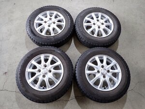 YS14700【送料無料145/80R13】モコ MRワゴン タント スペーシア N-BOX等に 中古スタッドレス ★13×4J 100/4H ET43★1円スタート