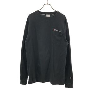 チャンピオン 長袖 Tシャツ XL ブラック Champion ロンT ポケT メンズ