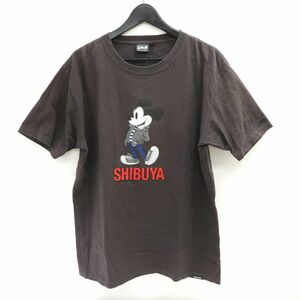 139s JEANASiS×Schott×Disney ジーナシス ショット ディズニー コラボ ミッキー 半袖 Tシャツ レディース サイズF ※中古