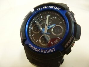 GT/D02EX-DA1 CASIO G-SHOCK SHOCK RESIST AW-591 ブラック/ブルー 腕時計 現状品