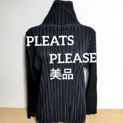 cu17 PLEATS PLEASE 長袖 カットソー ハイネック 黒 サイズ3