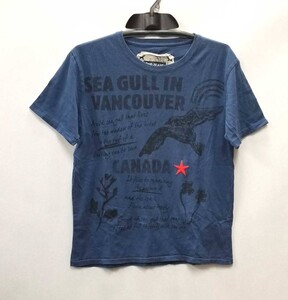 ビームス Tシャツ 半袖 ブルー メンズ S BEAMS ネイビー 星 ワンスター かもめ ＣＡＮＡＤＡ