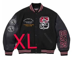 XL 即発送 24FW Supreme Hystric Glamour Varsity Jacket Black シュプリーム ヒステリック グラマー バーシティ ジャケット スタジャン 黒