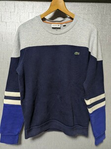 日本限定モデル!正規品!ラコステLACOSTEメンズ長袖スウェットトレーナー切替ライン入り