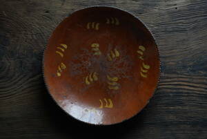古いペンシルベニアのスリップウエア レッドウェア パイ皿 / 19世紀・アメリカ / アンティーク 古道具 アーリーアメリカン 675