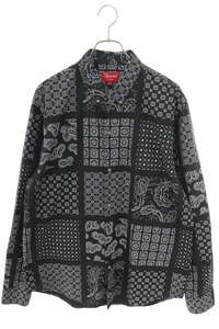 シュプリーム 長袖シャツ 20SS Paisley Grid Shirt サイズ:L ペイズリー長袖シャツ 中古 OM10