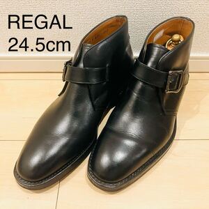 【美品】REGAL リーガル ブーツ Y673 ブラック 黒 日本製 モンクストラップ ストラップブーツ チャッカブーツ