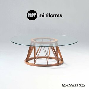 センターテーブル miniforms ◆配送エリア限定◆ ACCO アッコ ローテーブル w103 ウォールナット ガラス天板 イタリアモダン