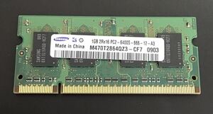 SAMSUNG★1GB 2R×16 PC2-6400S-666-12-A3★ノートPC未使用品★1GB★①