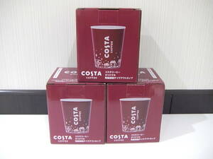 未使用 非売品! 2023 コスタコーヒー Costa オリジナル 陶磁器製 テイクアウトカップ 3個セット 200mL ★ 冬デザイン