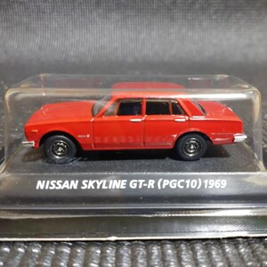 コナミ 絶版名車コレクション7 ニッサン スカイライン GT-R (PGC10) 1969 レッド 1/64 未開封品 暗室長期保管品 ハコスカ 旧車