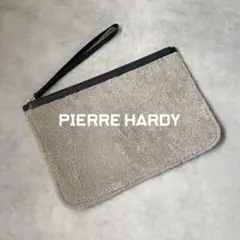 PIERRE HARDY ムートンレザークラッチバッグ グレー T1