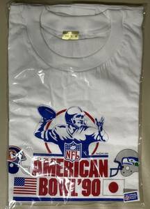 東芝アメリカンボウル Tシャツ サイズL NFL AMERICAN BOWL’90 DENVER BRONCOSデンバーブロンコスVS.SEATTLE SEAHAWKSシアトルシーホークス