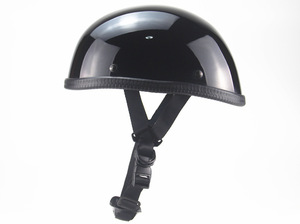 バイク ヘルメット ハーフ 半帽型ヘルメット ハーフヘルメット 半ヘル 原付 ヘルメット 耐衝撃性 超軽量 艶黒　サイズ：Ｌ