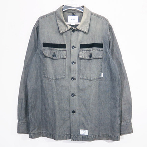 WTAPS ダブルタップス 18SS BUDS LS 01/SHIRT.LICO.CHAMBRAY 181BRDT-SHM01 バッツ ロングスリーブ シャツ シャンブレー ブラック 長袖deck