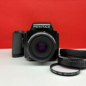 □ PENTAX 645 ボディ 中判フィルムカメラ smc PENTAX-A 645 75mm F2.8 レンズ 動作確認済 シャッターOK 現状品 ペンタックス