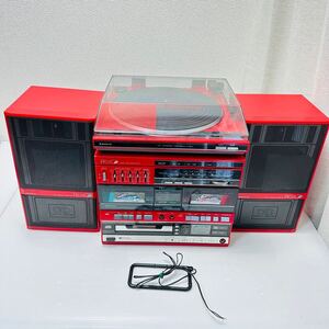 【ジャンク】 SANYO 昭和レトロ レコードプレーヤー DC-W05CD カセット 