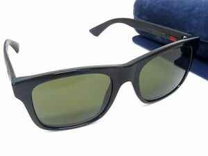 1円 ■美品■ GUCCI グッチ GG0008S シェリーライン サングラス メガネ 眼鏡 メンズ レディース ブラック系 FD1077