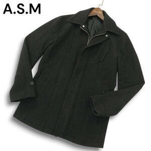 A.S.M アトリエサブ メン 秋冬 シルク混★ メルトン ウール コート ジャケット Sz.50 メンズ グレー ASM　A4T13013_C#N