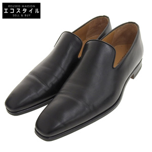 美品 MAGNANNI マグナーニ プレーントゥ スリッポン シューズ メンズ 黒 ブラック 38 13173