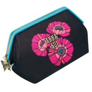 【CU】ANNA　SUI　アナスイ ポーチ 限定品　annasui_pouch-202309　ブラックブルーストライプ　クラッチバッグ　バニティ　コスメ【新品】