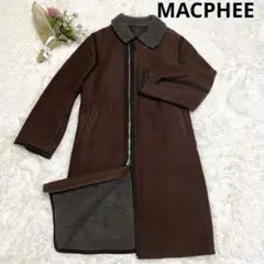 美品　マカフィー　MACPHEE ロング　フェイクムートンコート　アシンメトリー