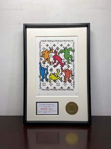 DEATH NYC 額付き 世界限定100枚 ポップアート キースベリング ルイ・ヴィトン keith haring 踊る 小サイズ