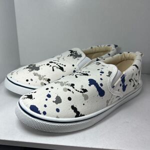 未使用　新品　送料600円　バンズ風　スリッポン　ペイント　スプラッシュ　検　オマージュ品　バンズ　VANS　コンバース