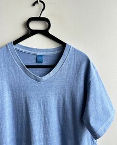 【美品】Good On カットソー 半袖 Tシャツ メンズ L ピグメントダイ ブルー 青 Vネック USA製 グッド オン