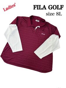 FILA GOLF フィラゴルフ　ポロシャツ　長袖シャツ　レディース8L ビッグ