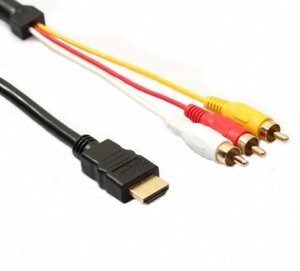 【vaps_4】HDMI A/M TO RCA3 単方向 変換ケーブル(デジアナ変換なし) 《1.5m》 BK HDMIオス-3RCA(赤白黄) 金メッキ 送込