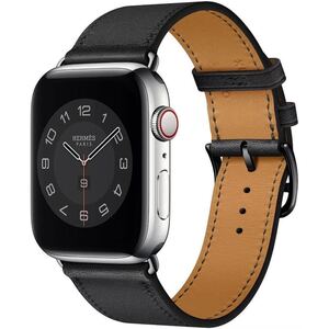 アップルウォッチバンド 革バンド　42/44/45/49mm Apple Watch 革バンド　ファッション性抜群　全Series 対応　高品質　レザーベルト　黒