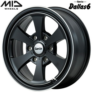 MID Garcia Dallas6 ホイール1本価格 セミグロスブラック/デュアルポリッシュ 6.5J-16インチ 6穴/PCD139.7 インセット+38