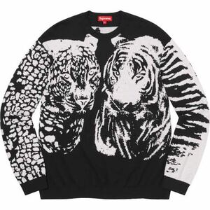 Supreme Big Cats Jacquard L/S Top Black シュプリーム セーター ニット　Mサイズ 新品