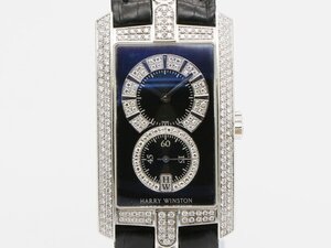 【 ハリー・ウィンストン HARRY WINSTON 】331/UQW アベニュー ダイヤベゼル K18ＷＧ 革ベルト クォーツ レディース □新着 70010-1