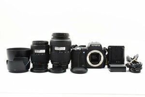 Olympus E-500 800万画素 + Zuiko Digital 14-45mm F3.5-5.6/40-150mm F3.5-4.5 Wレンズセット [美品] レンズフード 充電器 バッテリー付き