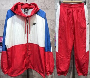 美品 ナイキ 裏メッシュ ウーブンCBフーディージャケット/パンツ ウインドブレーカー 上下セットアップ XL メンズ NIKE