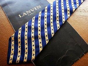 ♪今週の特売980円～♪0804♪状態並品【LANVIN】ランバン 【ストライプ 装飾 柄】ネクタイ♪