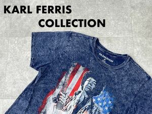 ☆送料無料☆ KARL FERRIS COLLECTION USA直輸入 古着 半袖 JIMI HENDRIX ジミ・ヘンドリックス Tシャツ メンズ M ブルー トップス 中古