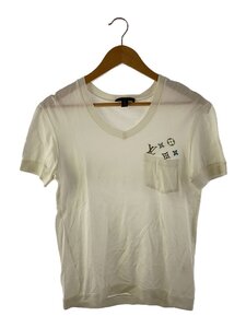 LOUIS VUITTON◆Tシャツ/XS/コットン/アイボリー/RM071M MKJR10JAZ/少々使用感有