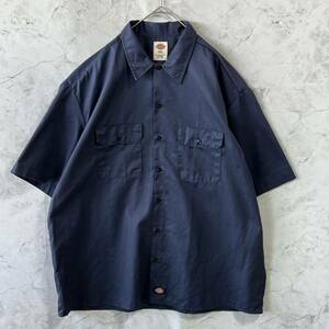 Dickies ディッキーズ ワークシャツ 半袖シャツ ワンポイントロゴ シンプル無地　プレーン　ビッグサイズ2XL オーバーサイズ