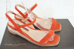 ペリーコ/PELLICO SUNNY*34/22CM*サンダル/シューズ/靴*オレンジ*ビームス/BEAMS*25000円*ACACIA SQ/ANTE DARK ORANGE*ウエッジソール